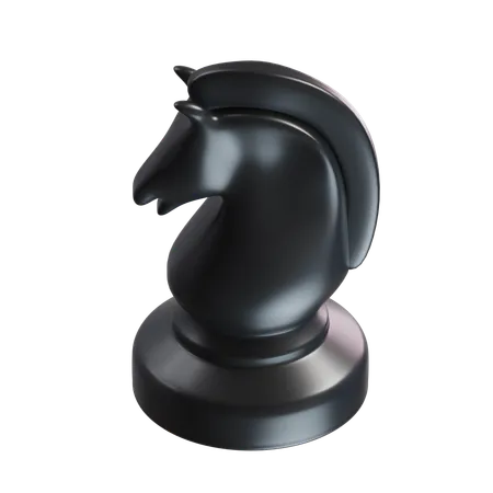 Peça de xadrez cavalo preto  3D Icon