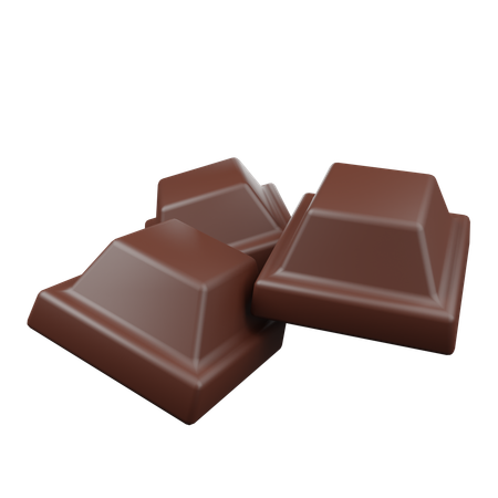 Pedaço de barra de chocolate  3D Icon
