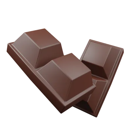 Pedaço de barra de chocolate  3D Icon