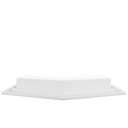 Pedestal Branco  3D Illustration