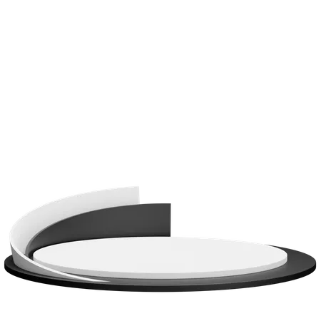 Pedestal branco preto  3D Illustration