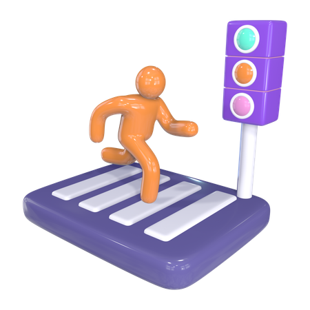 Pedestrian Crossing  3D Icon