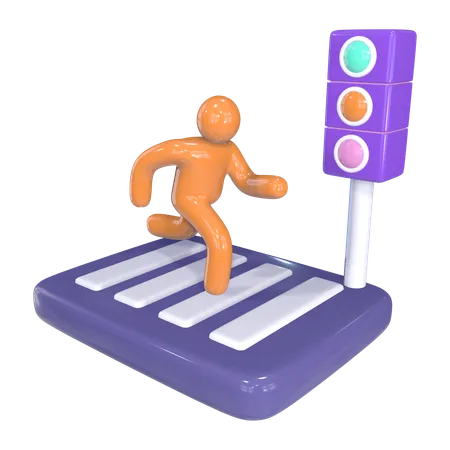 Pedestrian Crossing  3D Icon