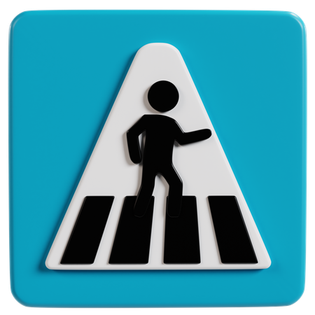 Pedestrian Crossing Sign  3D Icon