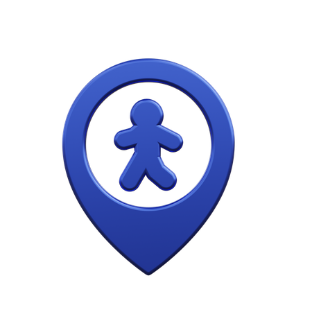 Pedestrian location  3D Icon