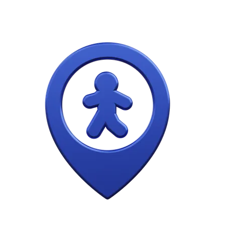 Pedestrian Location Map 3D Icon