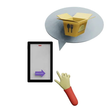 Pedir comida on-line  3D Icon