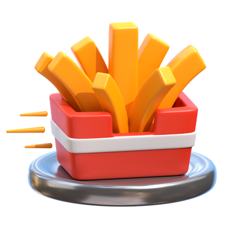 Pedido de batatas fritas  3D Icon