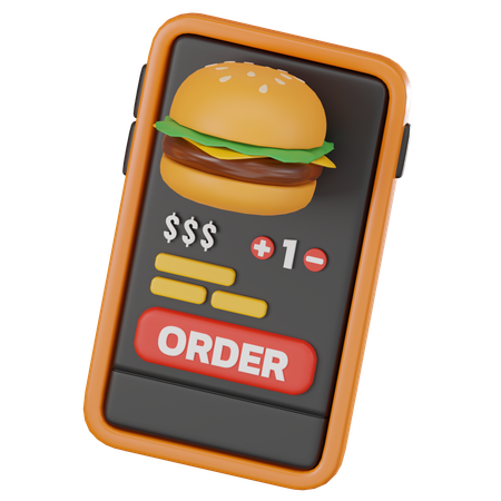 Pedido de comida on-line  3D Icon