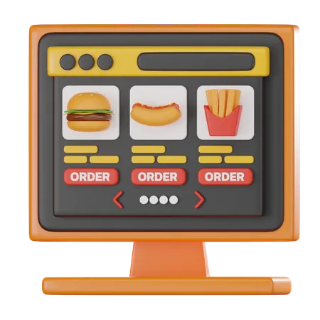 Sistema de pedidos de comida online  3D Icon