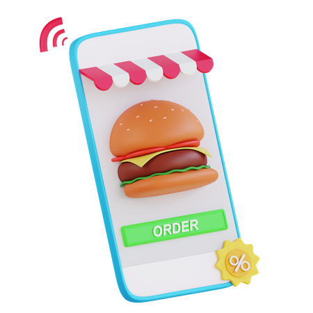 Pedido de comida en línea  3D Icon