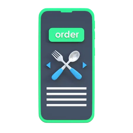 Pedido de comida en línea  3D Icon