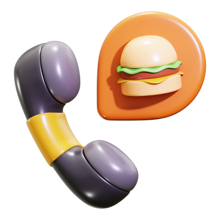 Llamada de pedido de comida  3D Icon