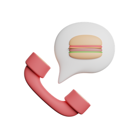 Llamada de pedido de comida  3D Icon