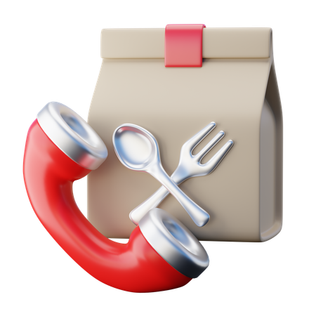 Llamada de pedido de comida  3D Icon