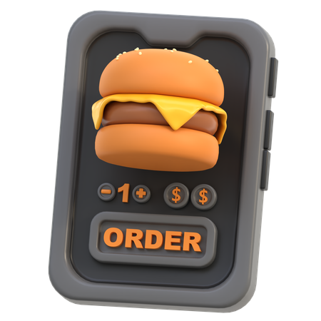 Pedido de comida on-line  3D Icon