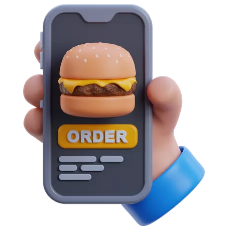 Pedido de comida on-line  3D Icon