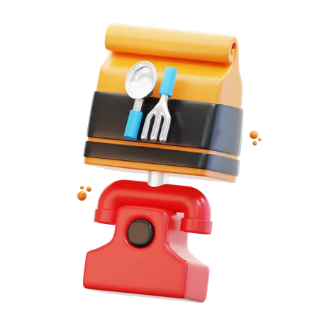 Pedido de comida por telefono  3D Icon