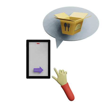 Pedir comida en línea  3D Icon