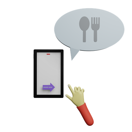 Pedir comida on-line  3D Icon