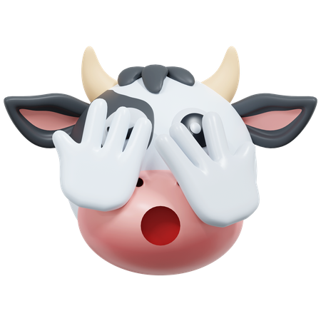 Peeking Eye Cow  3D Icon