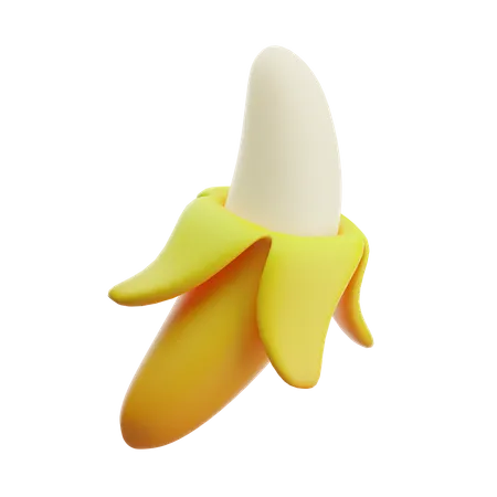 Peeled Banana Fruit 3 D Illustration 3D Icon