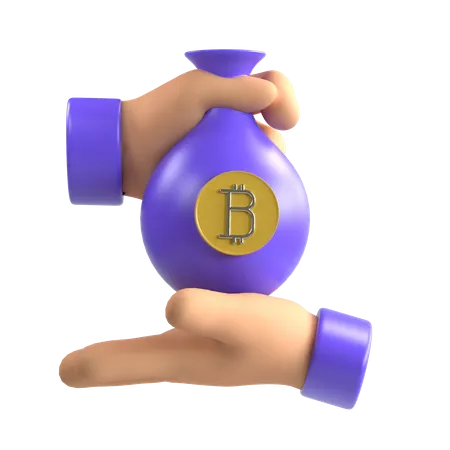 Peer To Peer Bitcoin  3D Illustration