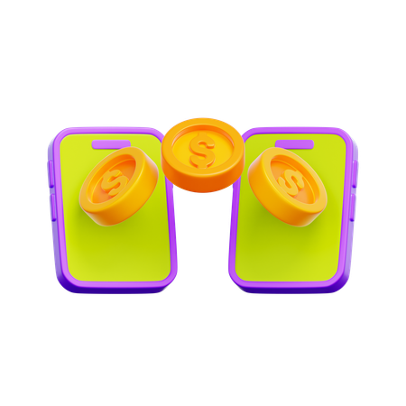 ピアツーピアモバイル転送  3D Icon