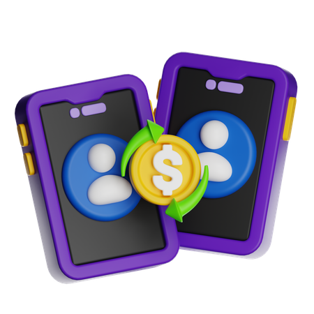 ピアツーピア決済  3D Icon