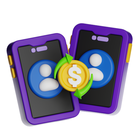 Peer-to-Peer-Zahlung  3D Icon