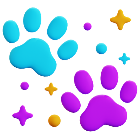 PEGADA DE CÃO E GATO  3D Icon