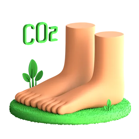 Pegada de carbono  3D Icon