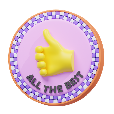 Pegatina con el pulgar hacia arriba 3D Icon