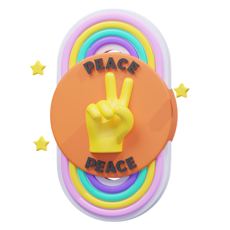 Pegatina del símbolo de la paz  3D Icon