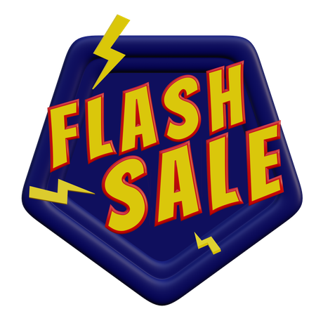 Pegatina de venta flash  3D Illustration