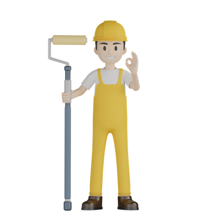 Peintre avec un geste correct  3D Icon