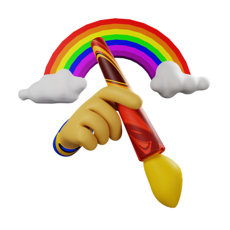 Peinture arc-en-ciel  3D Icon