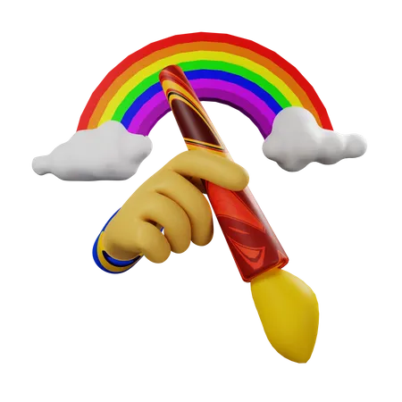 Peinture arc-en-ciel  3D Icon