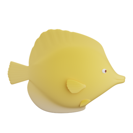 Peixe com espiga amarela  3D Illustration