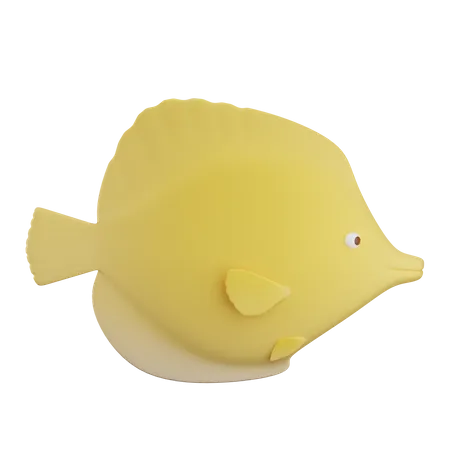 Peixe com espiga amarela  3D Illustration