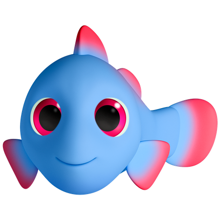 Peixe azul  3D Illustration