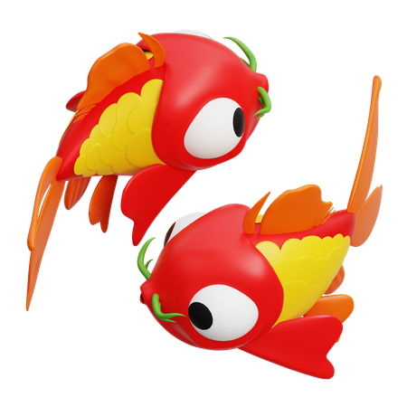 Peixe koi da sorte chinês  3D Icon