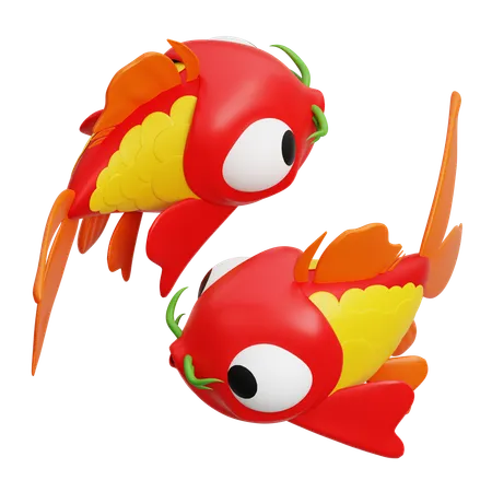 Peixe koi da sorte chinês  3D Icon