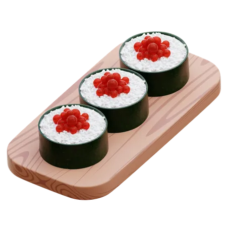 Sushi de ovo de peixe  3D Icon