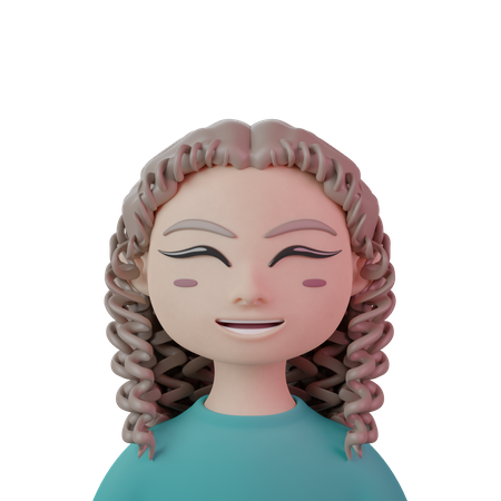 Mujeres de pelo largo y rizado  3D Icon