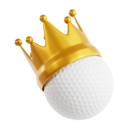 Pelota de golf con corona  3D Icon