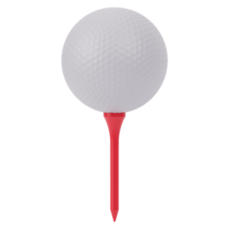 Pelota de golf y tee  3D Icon