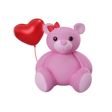 Peluche de san valentin  3D Illustration