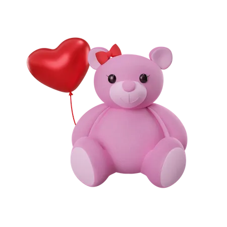 Peluche de san valentin  3D Illustration