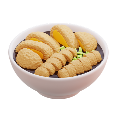 Pempek Indonesian Traditional Fishcake  3D Icon